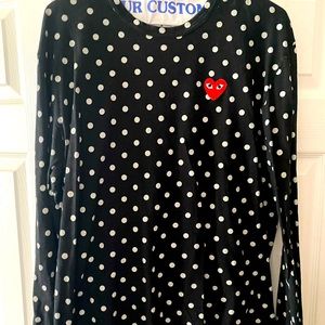 Authentic Comme des Garçons PLAY long sleeve top fitted style size large